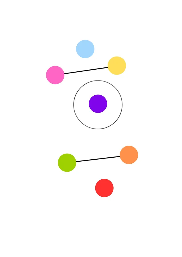 Two pairs and the purple dot in the middle circled.