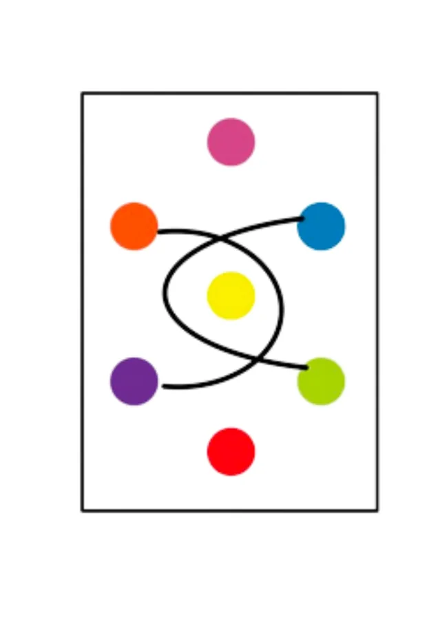 Two lines crossing in the middle.